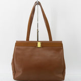 Ferragamo Tote Bag Vara Snake embossed Brown Leather
