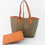 Michael Kors Orange & Beige Colour Leather Shoulder Bag