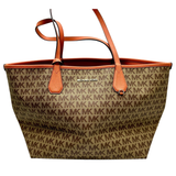Michael Kors Orange & Beige Colour Leather Shoulder Bag