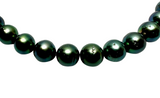 Silver Black Pearl Necklace (Cert)