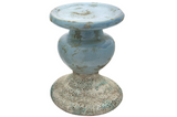 Creative Co-op Blue Terracotta Pillar Candle Holder