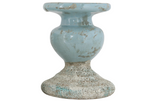 Creative Co-op Blue Terracotta Pillar Candle Holder