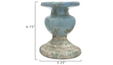 Creative Co-op Blue Terracotta Pillar Candle Holder