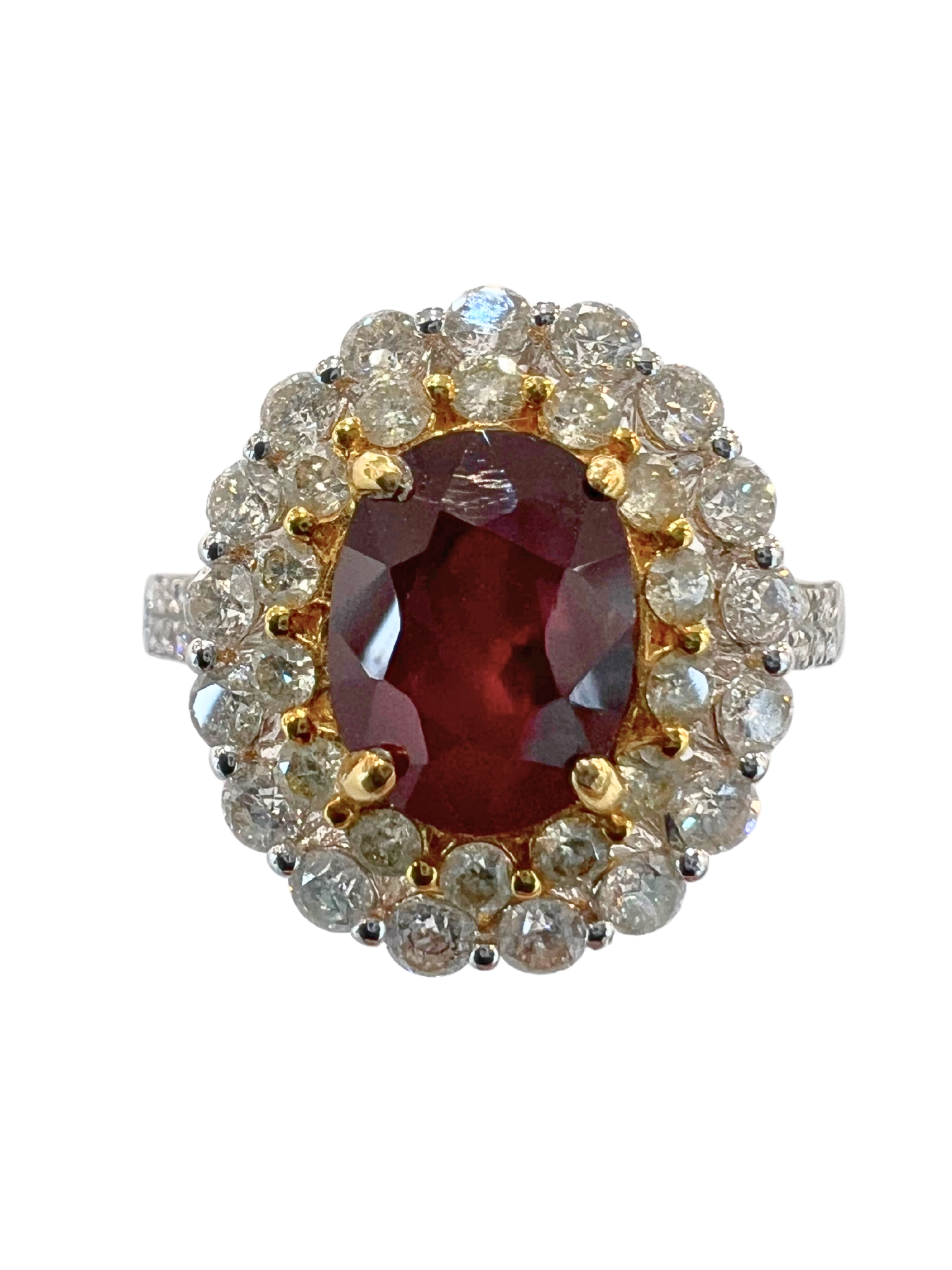 Unheated Ruby Diamond Ring 2.33 Carat