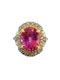 Unheated Pink Sapphire Diamond Ring