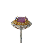 Unheated Pink Sapphire Diamond Ring