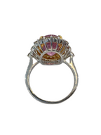 Unheated Pink Sapphire Diamond Ring