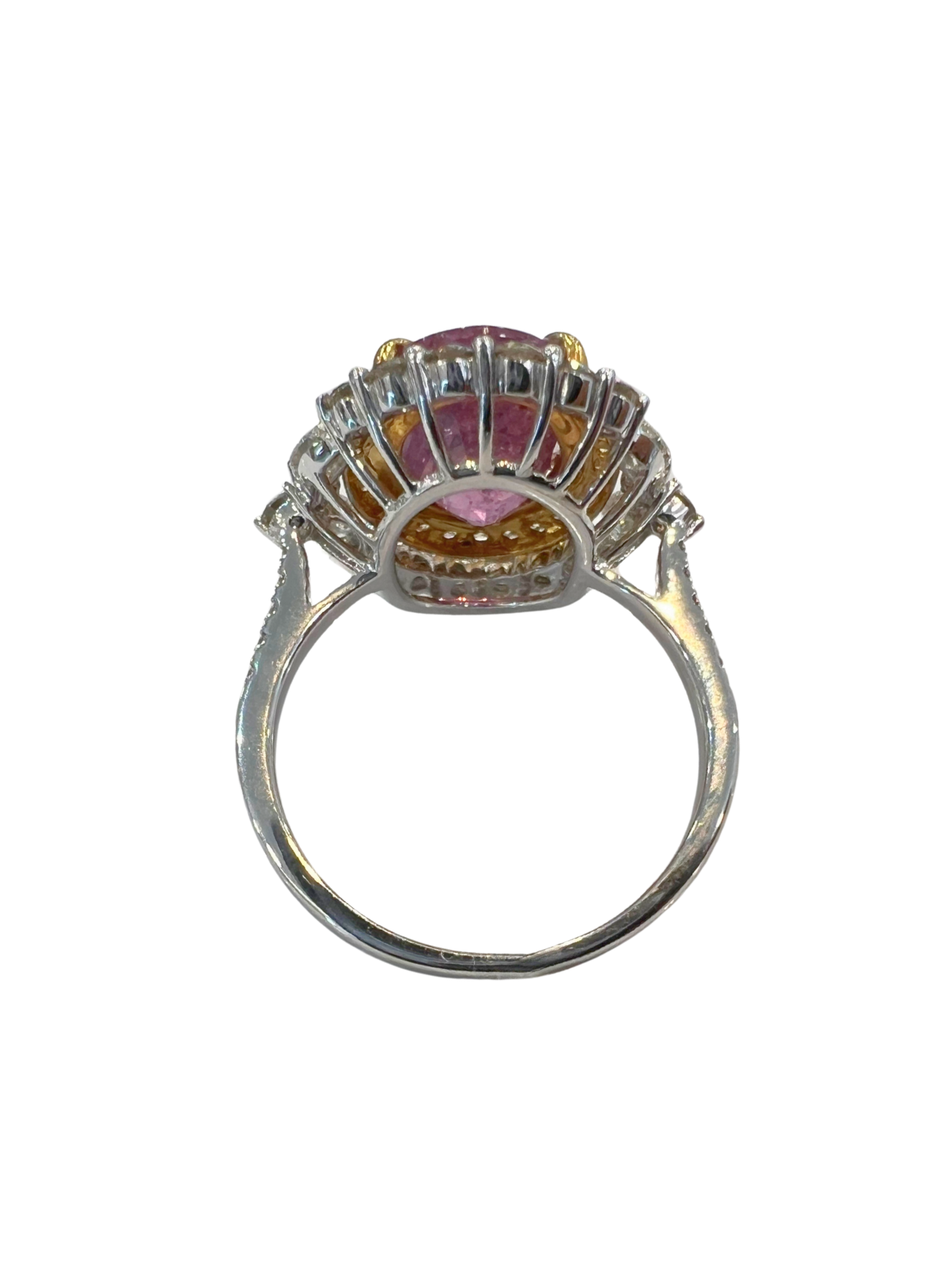 Unheated Pink Sapphire Diamond Ring