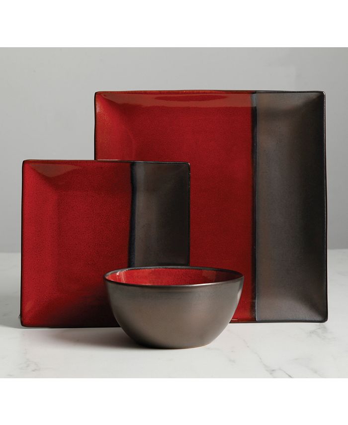 Gibson Elite Decadence Red Matallic Colour 12pcs Dinnerware Set Secondary image