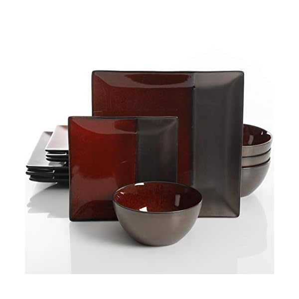 Gibson Elite Decadence Red Matallic Colour 12pcs Dinnerware Set Main image