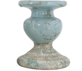 Creative Co-op Blue Terracotta Pillar Candle Holder