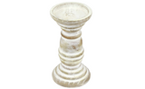 Stonebriar Wooden Pillar Candle Holder