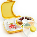 Gobe Honey Yellow Colour Lunch Box With Snack Spinner