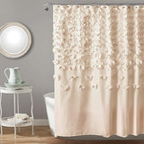 Lush Decor Lucia 72x72 Ivory Colour Shower Curtain
