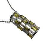 PT900 Yellow Tourmaline With Diamond Necklace (Cert)