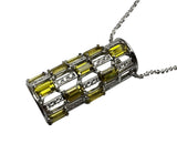 PT900 Yellow Tourmaline With Diamond Necklace (Cert)