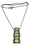 PT900 Yellow Tourmaline With Diamond Necklace (Cert)