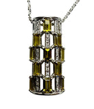 PT900 Yellow Tourmaline With Diamond Necklace (Cert)
