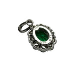 PT900 White Gold Emerald With Diamond Pendant