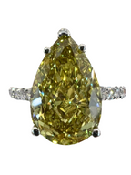 4.19 Carat Fancy Vivid Yellow Lab Grown Diamond Ring