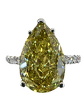 4.19 Carat Fancy Vivid Yellow Lab Grown Diamond Ring