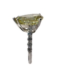 4.19 Carat Fancy Vivid Yellow Lab Grown Diamond Ring