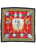 Hermes Feux De Route Carriage Carre 90 Silk Scarf