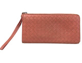 Bottega Veneta Leather Orange & Brown Colour Long Shape Wallet