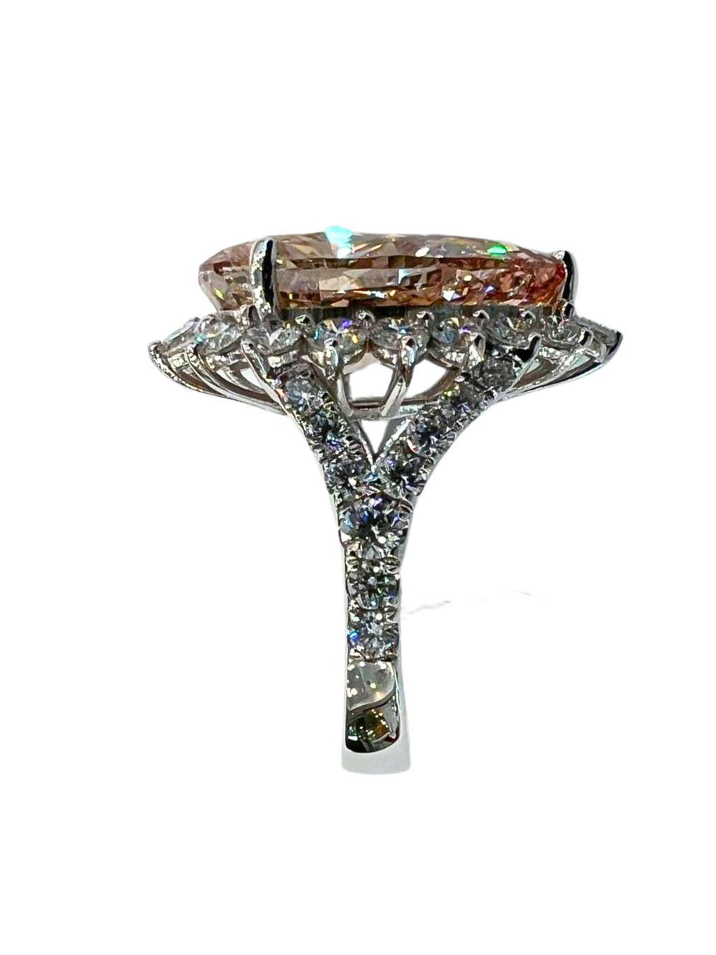 10.31 Carat Fancy Pink Lab Grown Diamond Ring