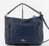 Coach Snake Embossed Navy Colour Leather Shoulder Bag