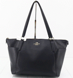 Coach Tote Bag Navy Blue Leather