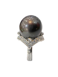 Tahitian Pearl Platinum Diamond Ring