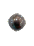 Tahitian Pearl Platinum Diamond Ring