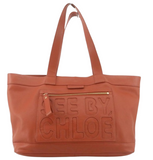 Chloe See By Chloe Orange Colour Leather Tote Bag