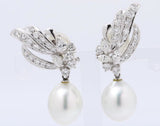14K White Gold South Sea Pearl Earrings 16.2G