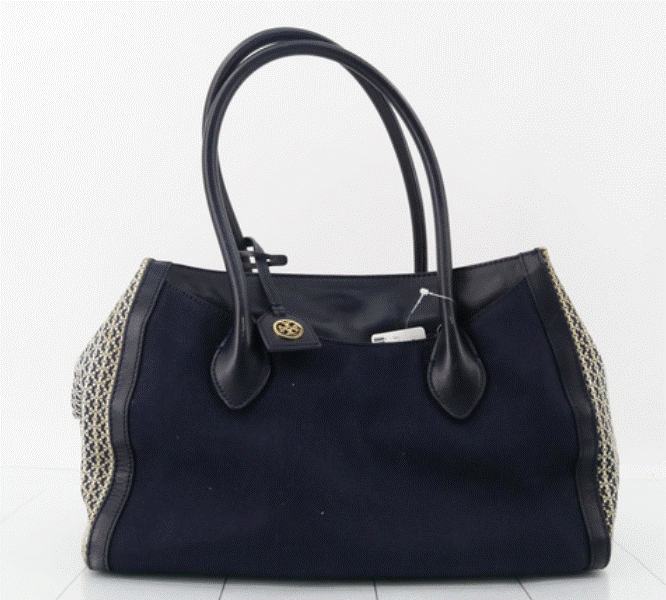 Tory Burch Leather Trim Savannah Print Canvas Tote