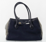Tory Burch Leather Trim Savannah Print Canvas Tote