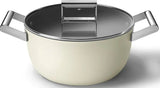 Smeg CKFC2411CRM 24cm Non Stick Cream Colour With Lid Casserole