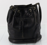 Burberry Tassel Drawstring Leather Black Bag