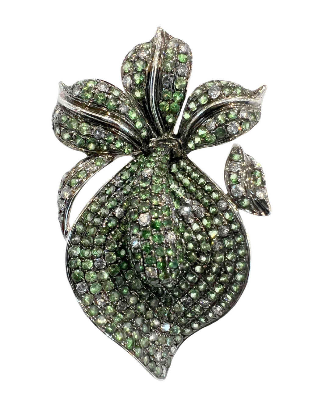 Green Garnet Diamond Pendant