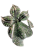 Green Garnet Diamond Pendant