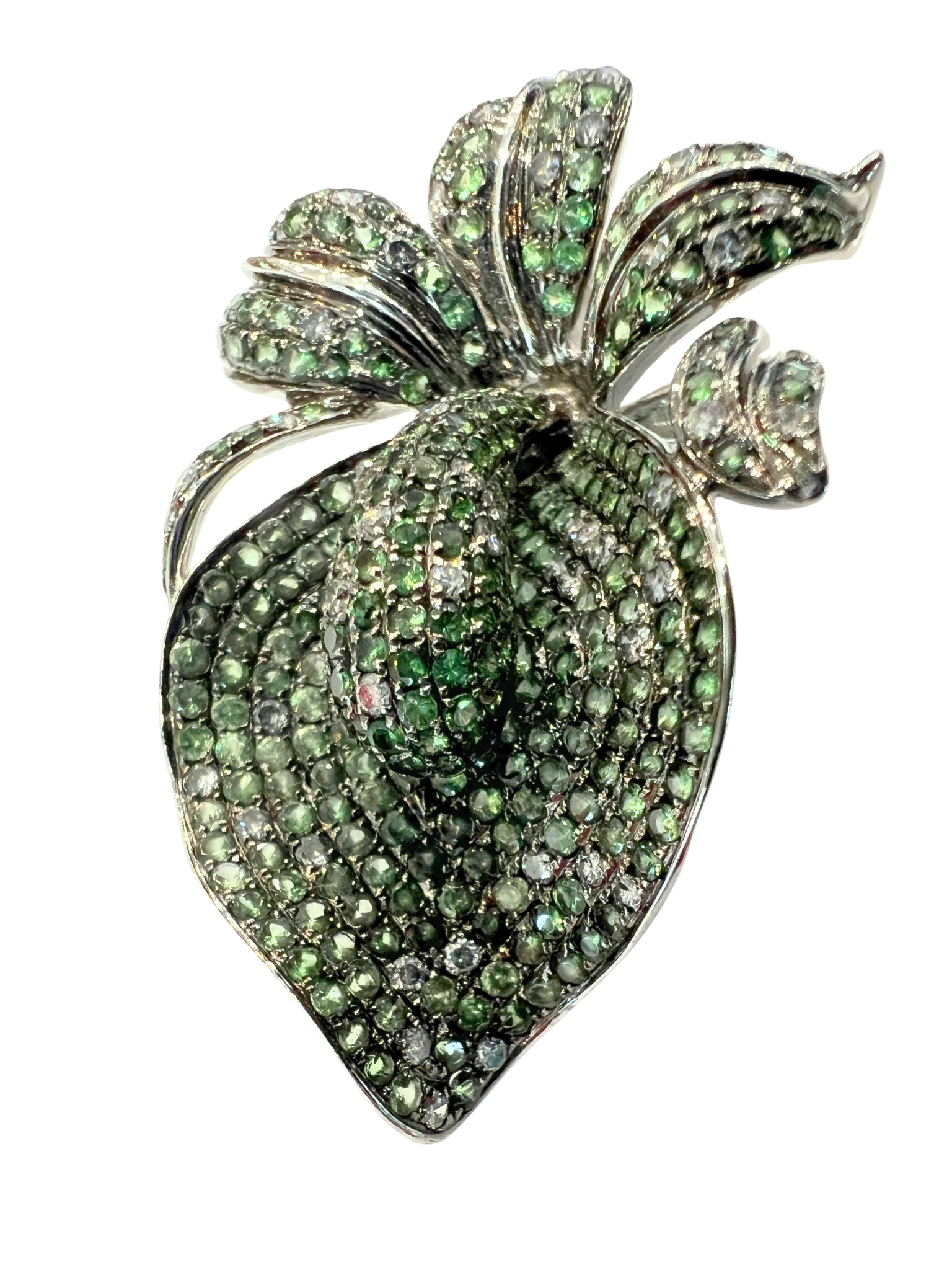 Green Garnet Diamond Pendant