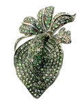 Green Garnet Diamond Pendant