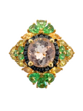 Tourmaline Yellow Gold Diamond Ring