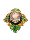 Tourmaline Yellow Gold Diamond Ring
