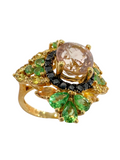 Tourmaline Yellow Gold Diamond Ring
