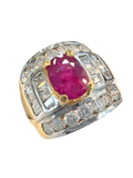 Unheated Ruby Men's Diamond Ring