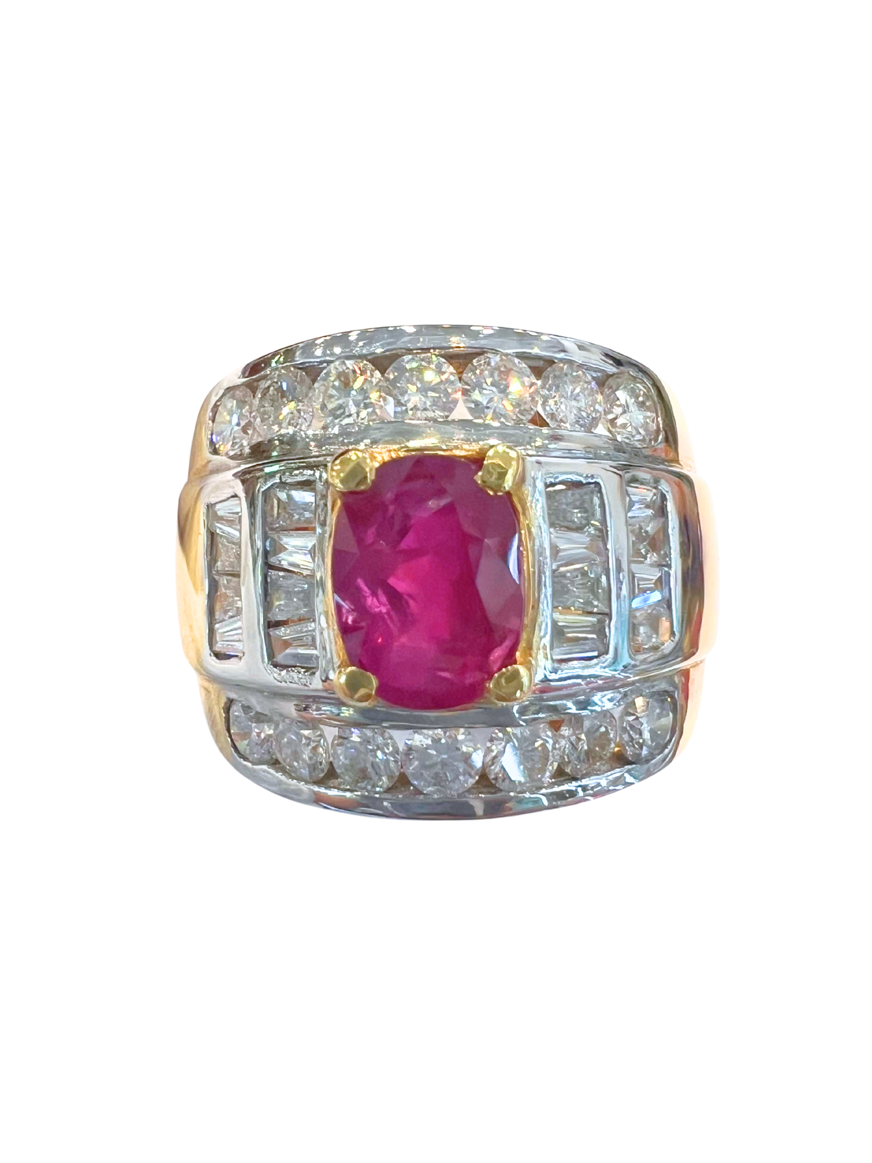 Unheated Ruby Men's Diamond Ring Secondary image
