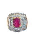 Unheated Ruby Men's Diamond Ring