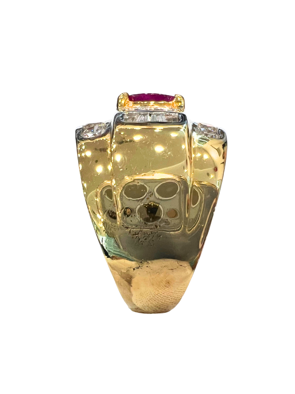 Unheated Ruby Men's Diamond Ring